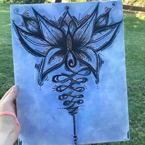 Lotus flower original watercolor
